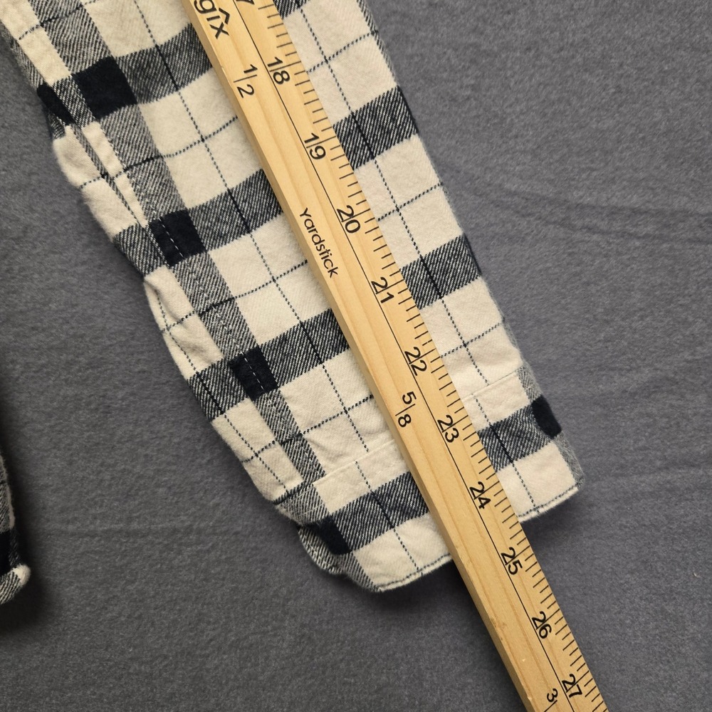 Filson Button Down Shirt Women's L White Black Plaid Cotton Flannel Long Sleeve - Picture 8 of 10